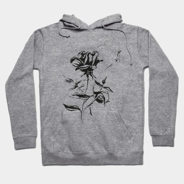 Black Rose No.3 Hoodie by zeljkica